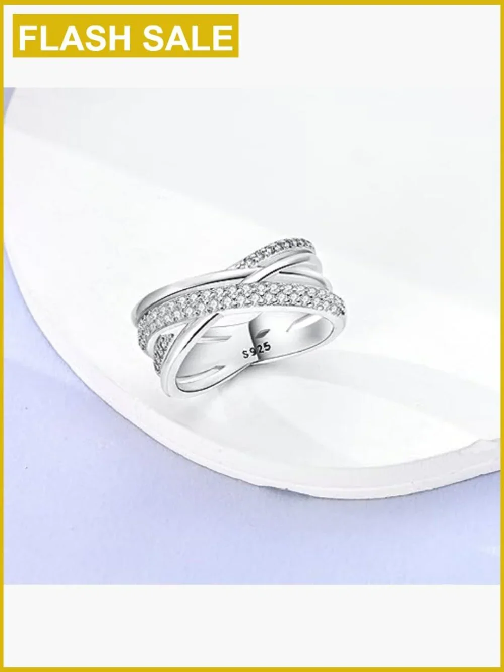 Sterling Silver Eternity Ring with Cubic Zirconia - Sizes 6-9